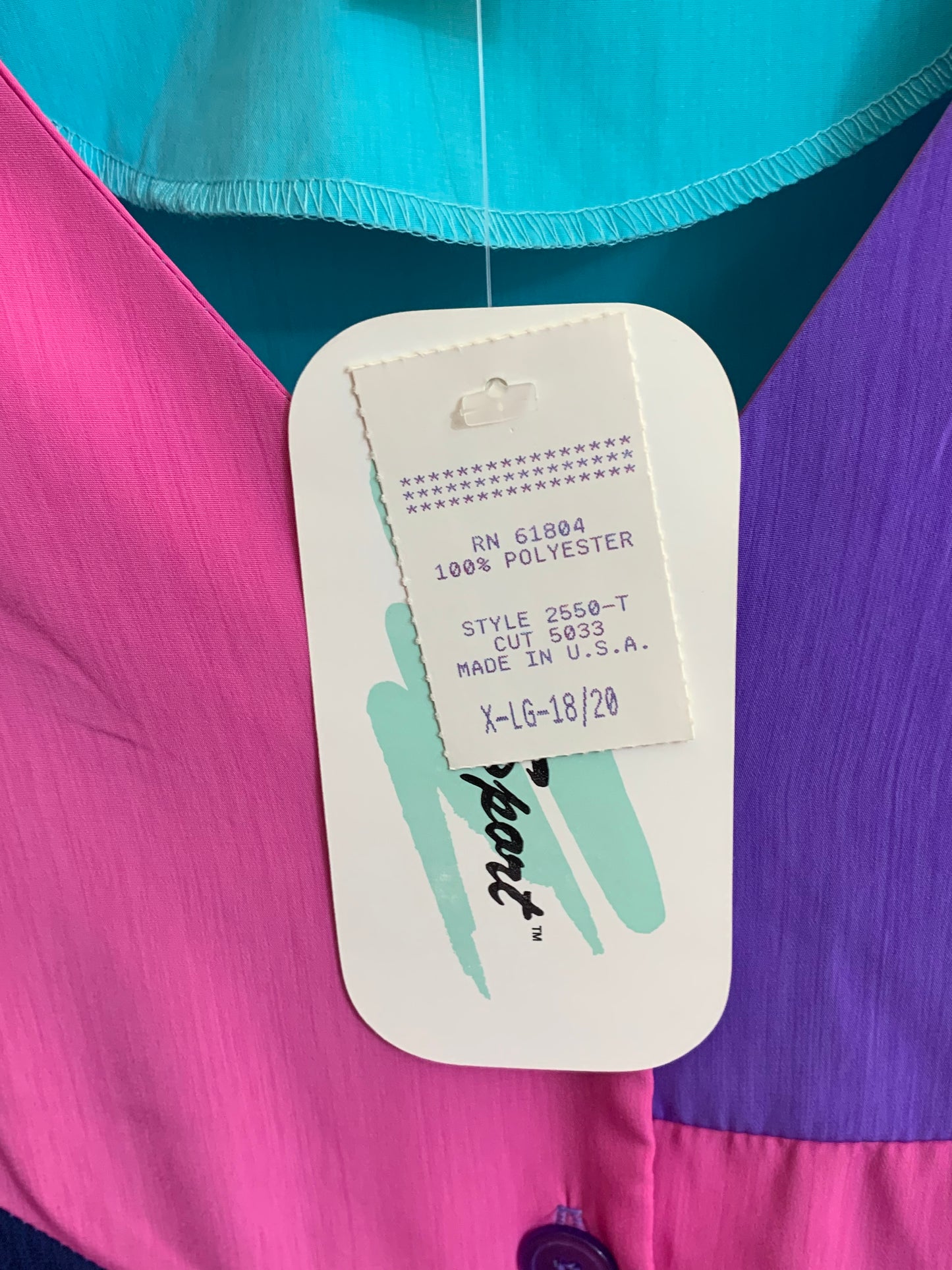 Vintage SG Sport Plus Size - New With Tags - Colorblock Tunic 18/20 1X