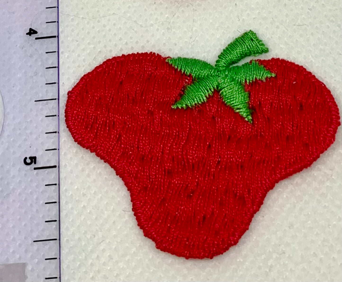 Vintage Embroidered Red Strawberry Patch - Sew On