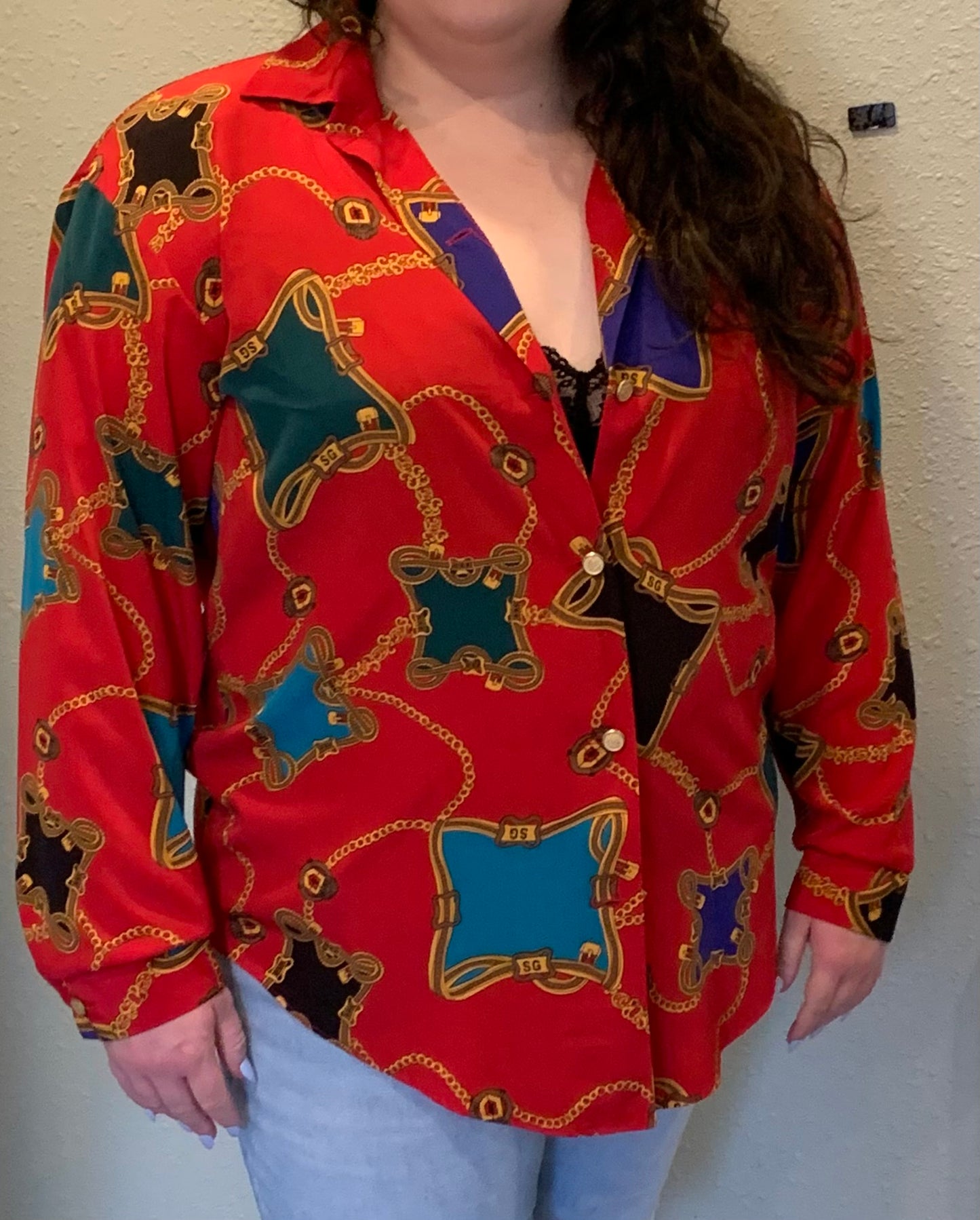 Vintage 80s 90s Equestrian Blouse by SG Sport - NWOT