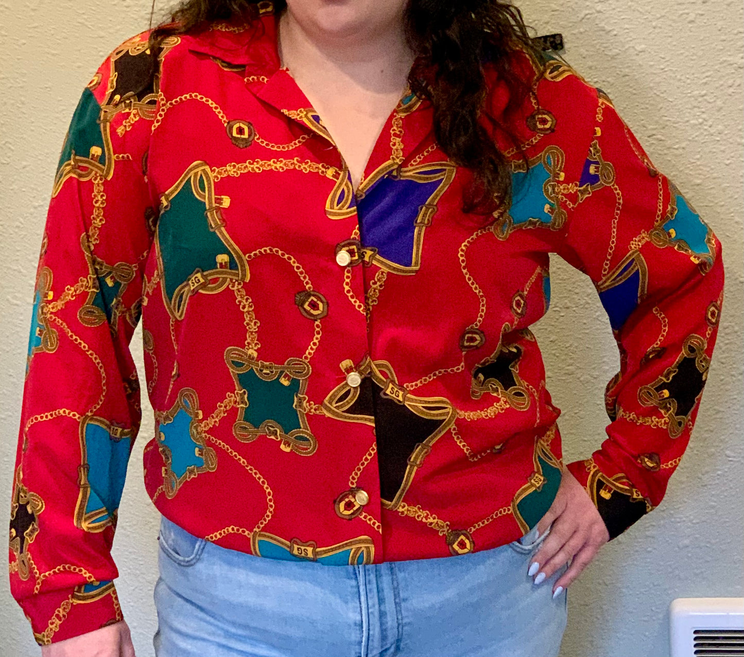 Vintage 80s 90s Equestrian Blouse by SG Sport - NWOT
