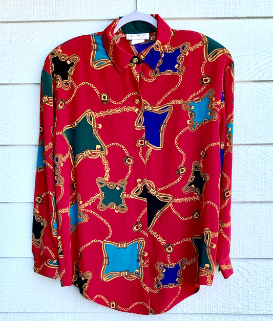 Vintage 80s 90s Equestrian Blouse by SG Sport - NWOT