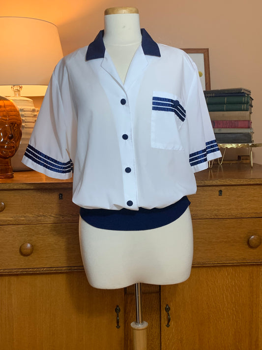 Nautical Vintage Blouse - plus size 18 - Judy Bond